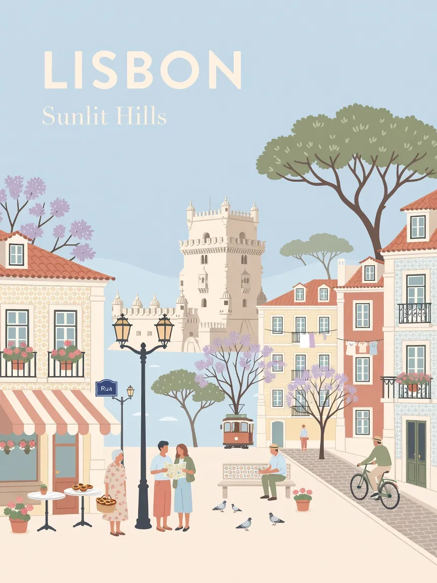 Japanese stationery illustration — City poster template